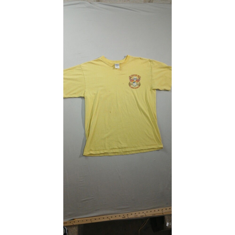 Vtg 2012 Daytona Beach Bike Week T Shirt Large Yellow Biker Eagle Gildan  Hole